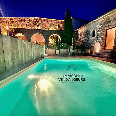 La Maison Des Vendangeurs - Table D'Hotes Le Soir Du Jeudi Au Dimanche- Jacuzzi - Balneo Spa - Acces Piscine Pour Toutes Les Chambres Sauf Studio Coquet- Piscine De Mai A Mi-Octobre Martignargues Eksteriør bilde